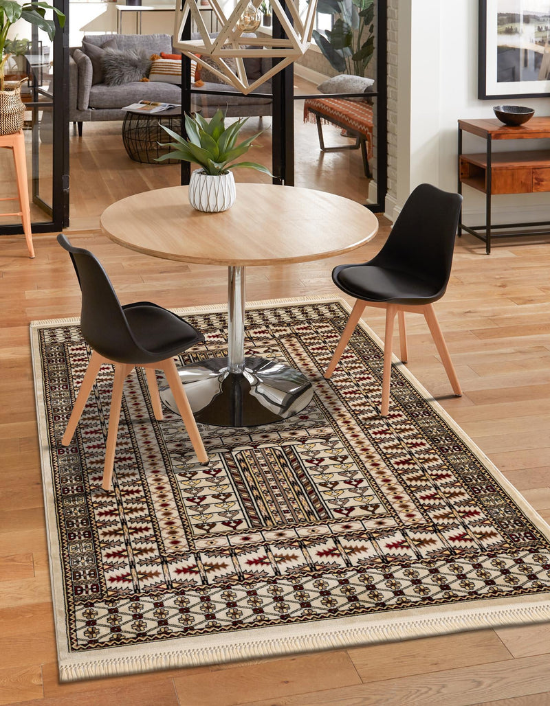 Samarkand Elegance Collection Area Rug - Ishratkhana Rectangle Beige lifestyle 31