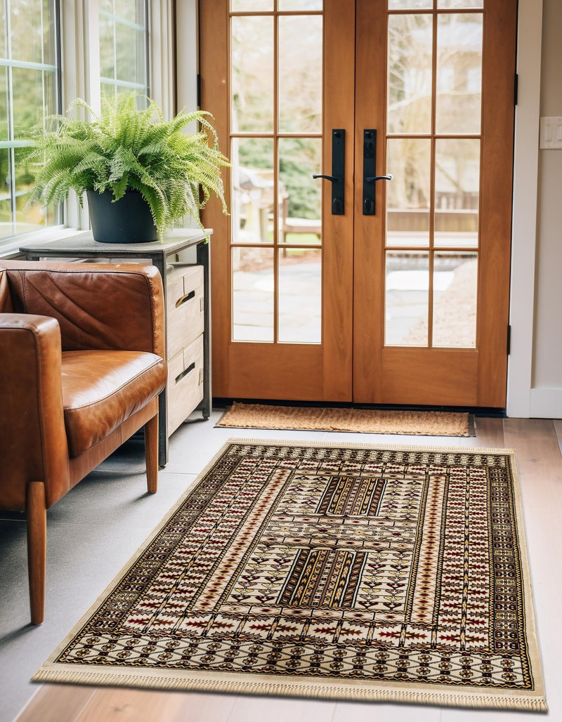 Samarkand Elegance Collection Area Rug - Ishratkhana Rectangle Beige lifestyle 39