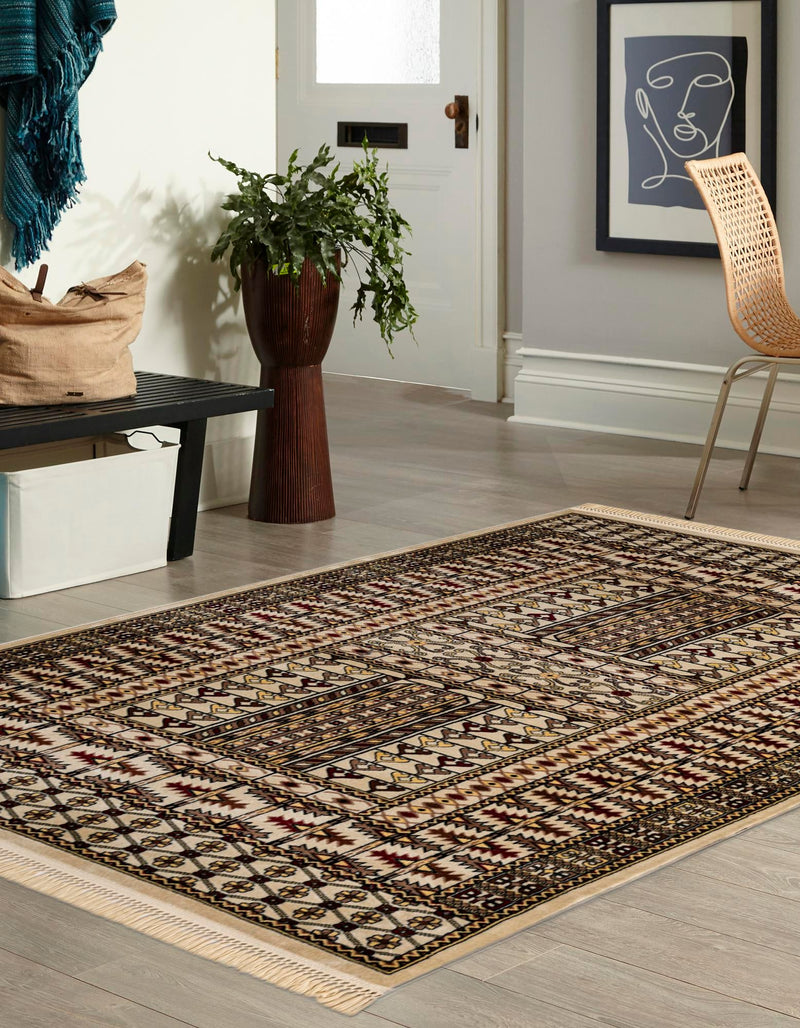 Samarkand Elegance Collection Area Rug - Ishratkhana Rectangle Beige lifestyle 43