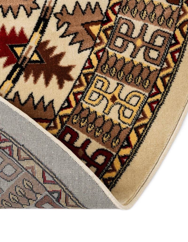 Samarkand Elegance Collection Area Rug - Ishratkhana Round Beige lifestyle 217
