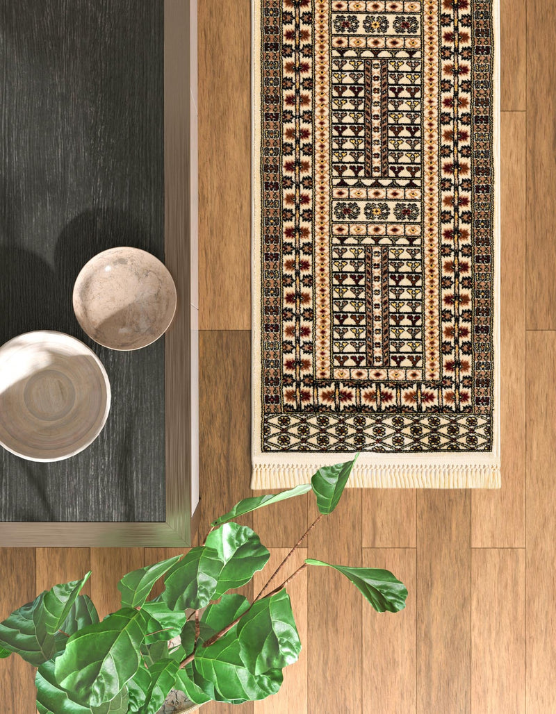 Samarkand Elegance Collection Area Rug - Ishratkhana Runner Beige lifestyle 161