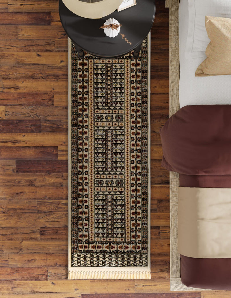 Samarkand Elegance Collection Area Rug - Ishratkhana Runner Beige lifestyle 228