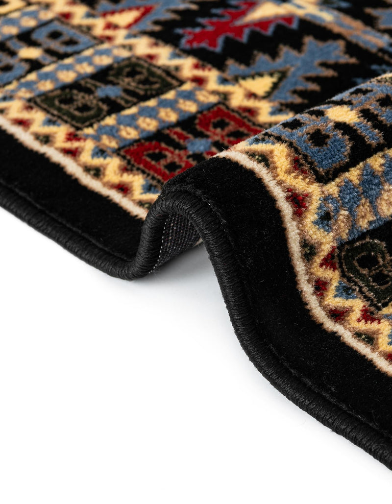 Samarkand Elegance Collection Area Rug - Ishratkhana Rectangle Black lifestyle 66