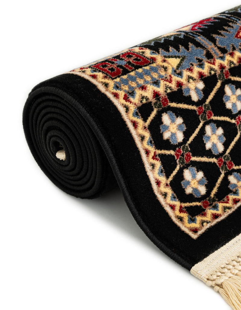 Samarkand Elegance Collection Area Rug - Ishratkhana Rectangle Black lifestyle 74