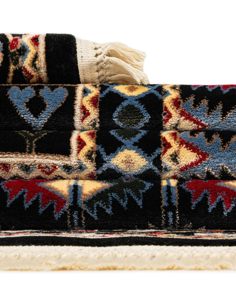 Samarkand Elegance Collection Area Rug - Ishratkhana Rectangle Black lifestyle 82