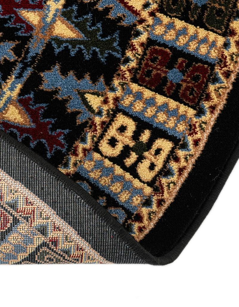 Samarkand Elegance Collection Area Rug - Ishratkhana Round Black lifestyle 205