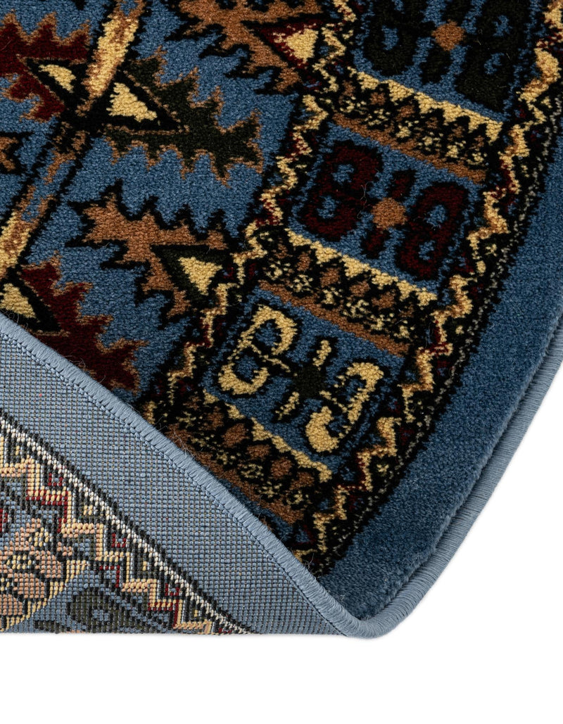 Samarkand Elegance Collection Area Rug - Ishratkhana Round Blue lifestyle 202