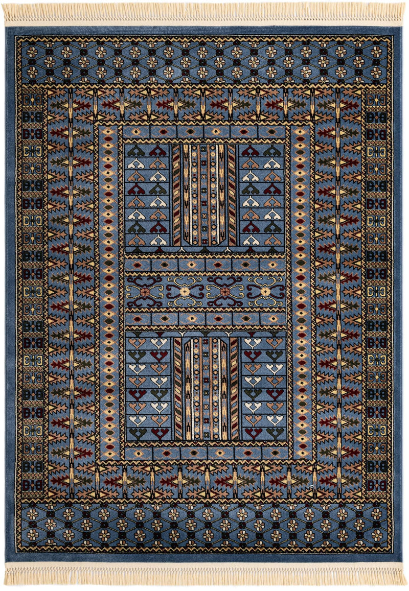 Samarkand Elegance Collection Area Rug - Ishratkhana Rectangle Blue Main
