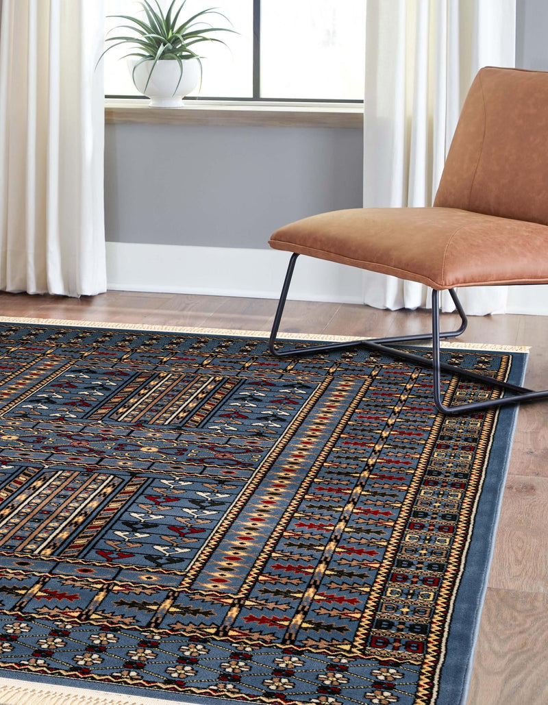 Samarkand Elegance Collection Area Rug - Ishratkhana Rectangle Blue lifestyle 25