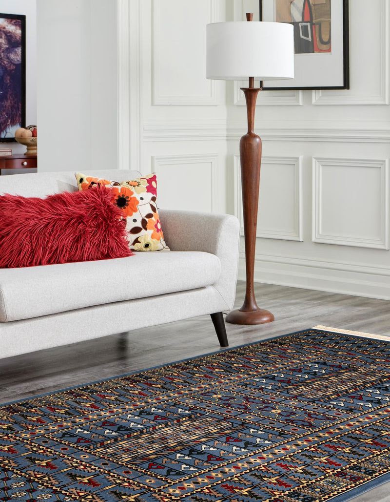 Samarkand Elegance Collection Area Rug - Ishratkhana Rectangle Blue lifestyle 29