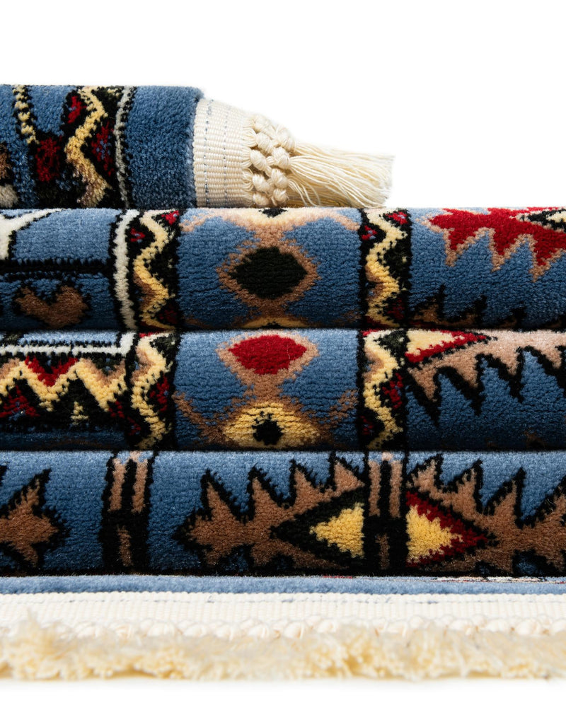 Samarkand Elegance Collection Area Rug - Ishratkhana Runner Blue lifestyle 243