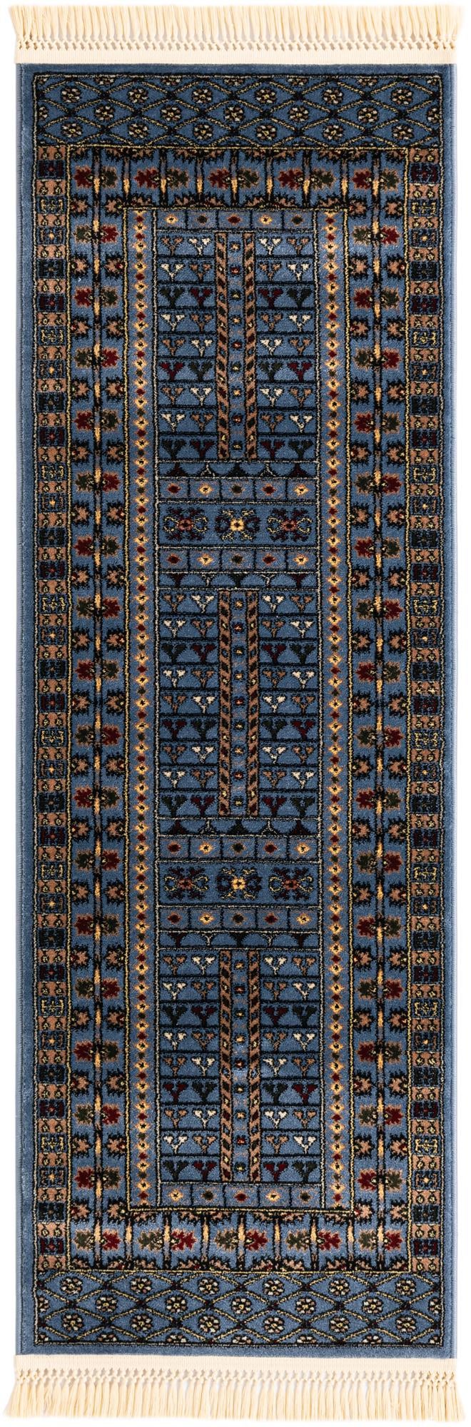 Samarkand Elegance Collection Area Rug - Ishratkhana Runner Blue lifestyle 86