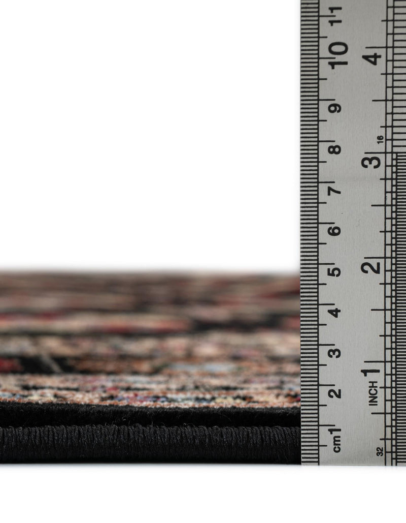 Samarkand Elegance Collection Area Rug - Margilan (Black) Rectangle Black lifestyle 11