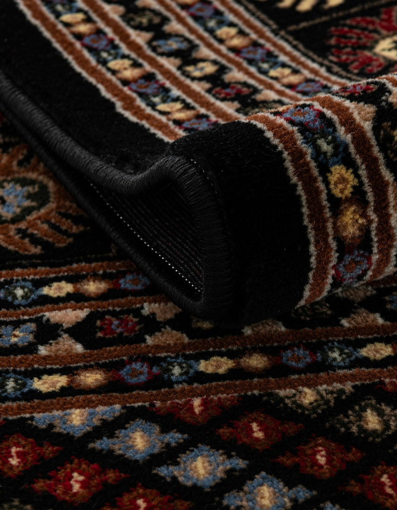 Samarkand Elegance Collection Area Rug - Margilan (Black) Rectangle Black lifestyle 12