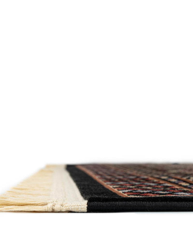 Samarkand Elegance Collection Area Rug - Margilan (Black) Rectangle Black lifestyle 13