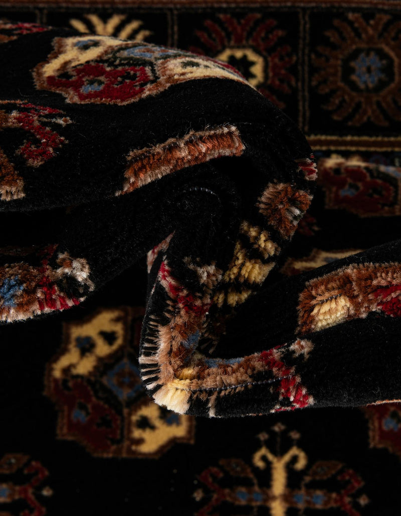 Samarkand Elegance Collection Area Rug - Margilan (Black) Rectangle Black lifestyle 14