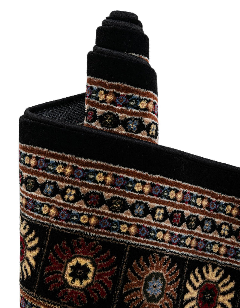 Samarkand Elegance Collection Area Rug - Margilan (Black) Rectangle Black lifestyle 17