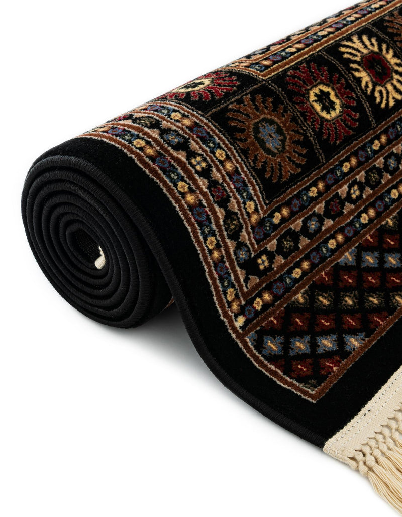 Samarkand Elegance Collection Area Rug - Margilan (Black) Rectangle Black lifestyle 18