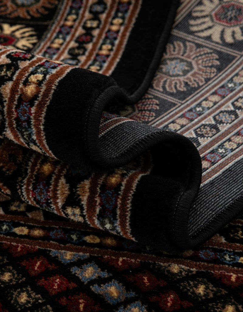 Samarkand Elegance Collection Area Rug - Margilan (Black) Rectangle Black lifestyle 19