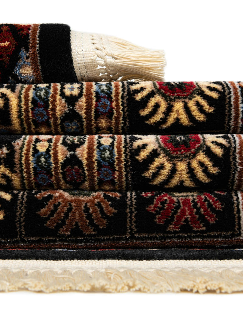 Samarkand Elegance Collection Area Rug - Margilan (Black) Rectangle Black lifestyle 20