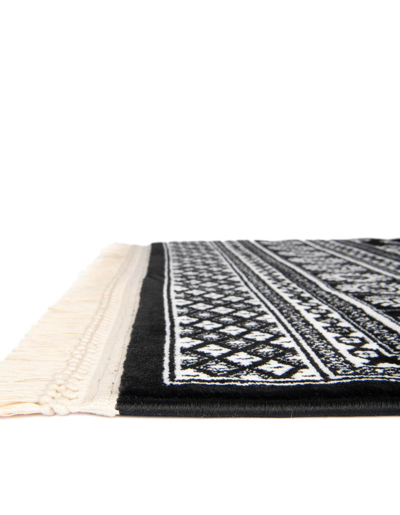 Samarkand Elegance Collection Area Rug - Margilan (Black and White) Rectangle Black and White lifestyle 26