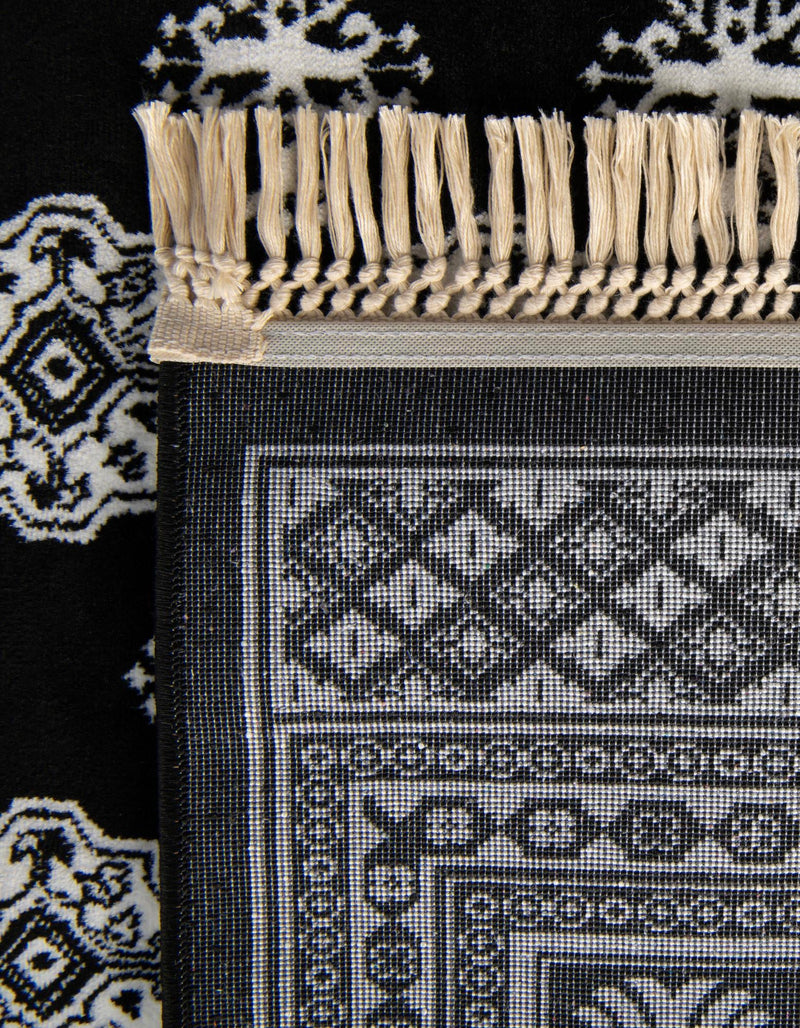 Samarkand Elegance Collection Area Rug - Margilan (Black and White) Rectangle Black and White lifestyle 30