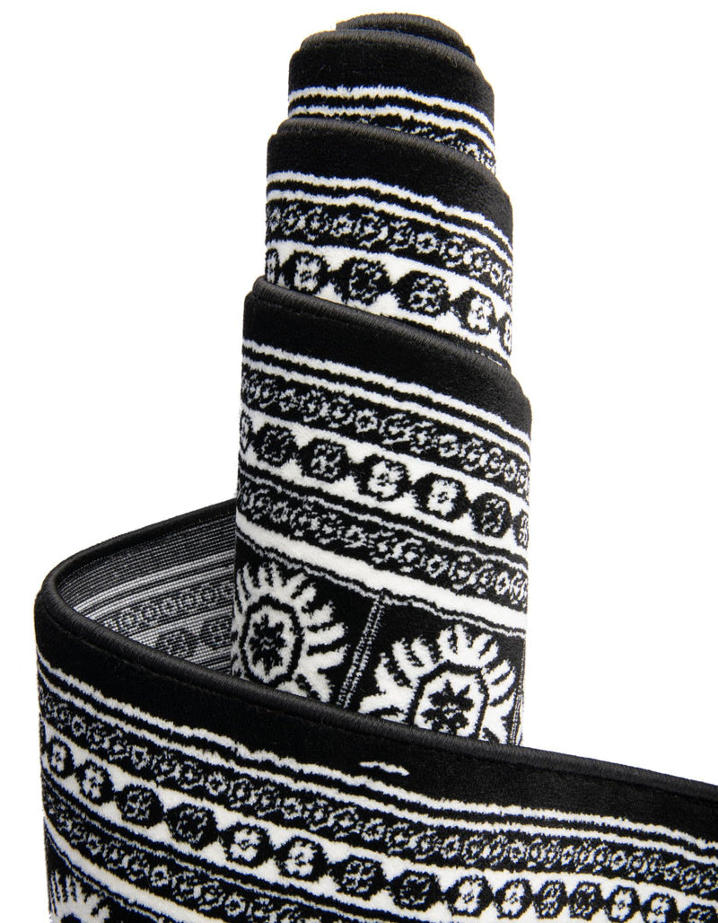 Samarkand Elegance Collection Area Rug - Margilan (Black and White) Rectangle Black and White lifestyle 34