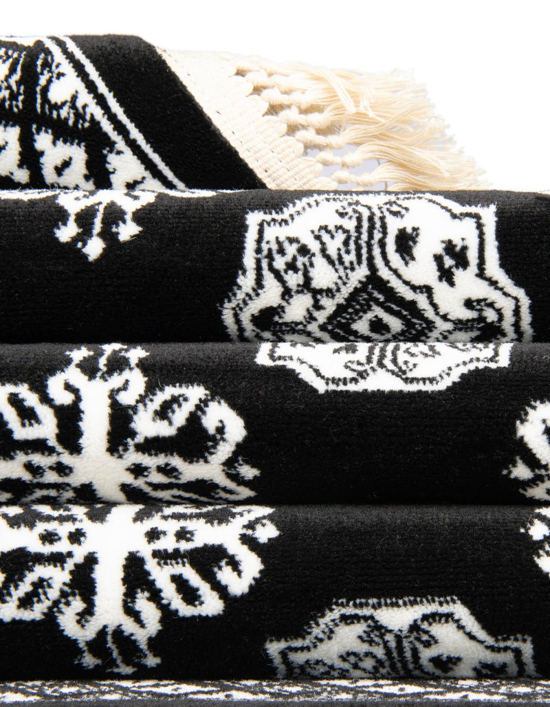 Samarkand Elegance Collection Area Rug - Margilan (Black and White) Rectangle Black and White lifestyle 40