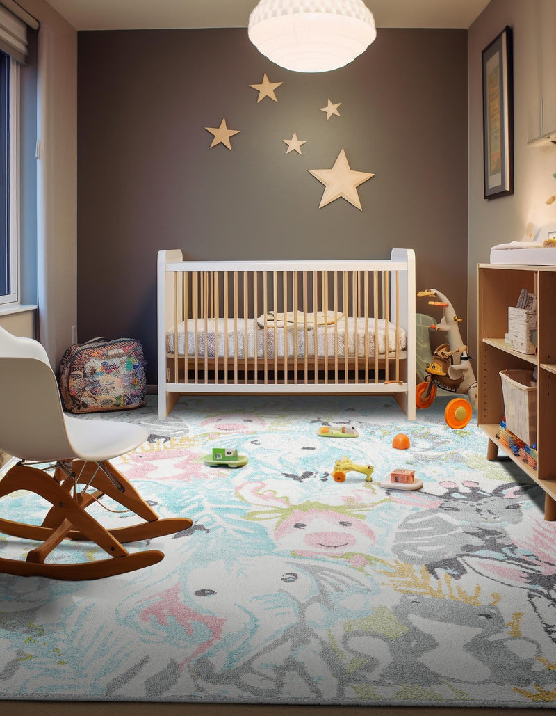 Playful Patterns Collection Area Rug - Splash Rectangle Multi lifestyle 2