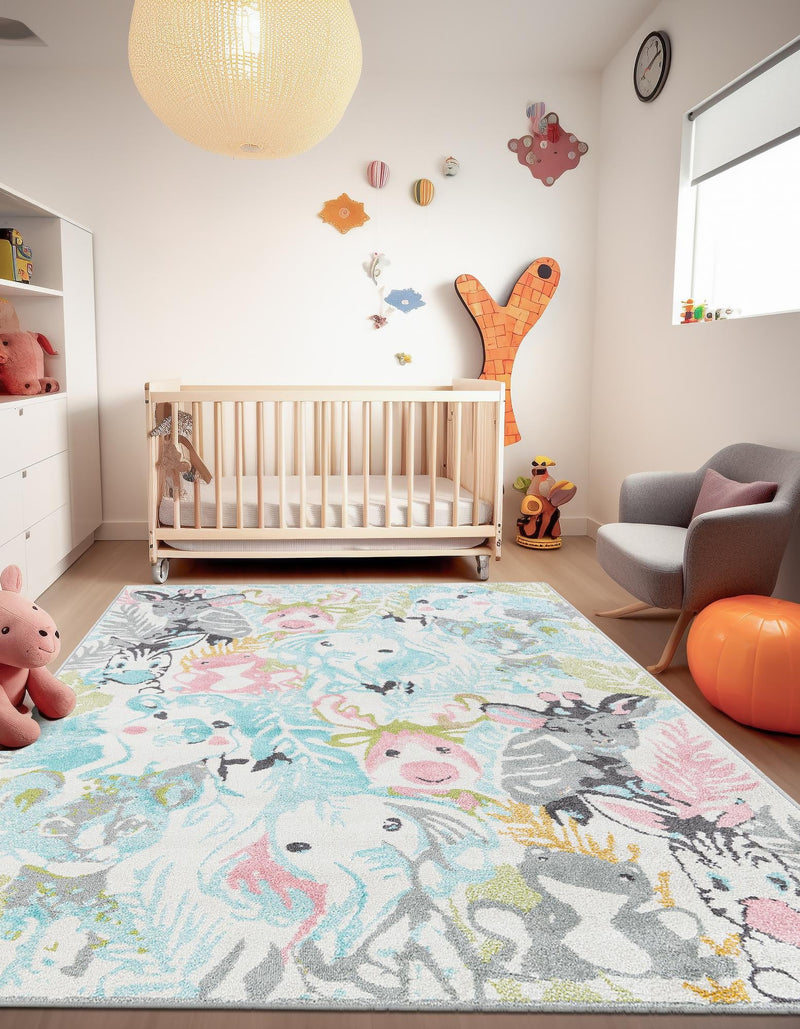 Playful Patterns Collection Area Rug - Splash Rectangle Multi lifestyle 3