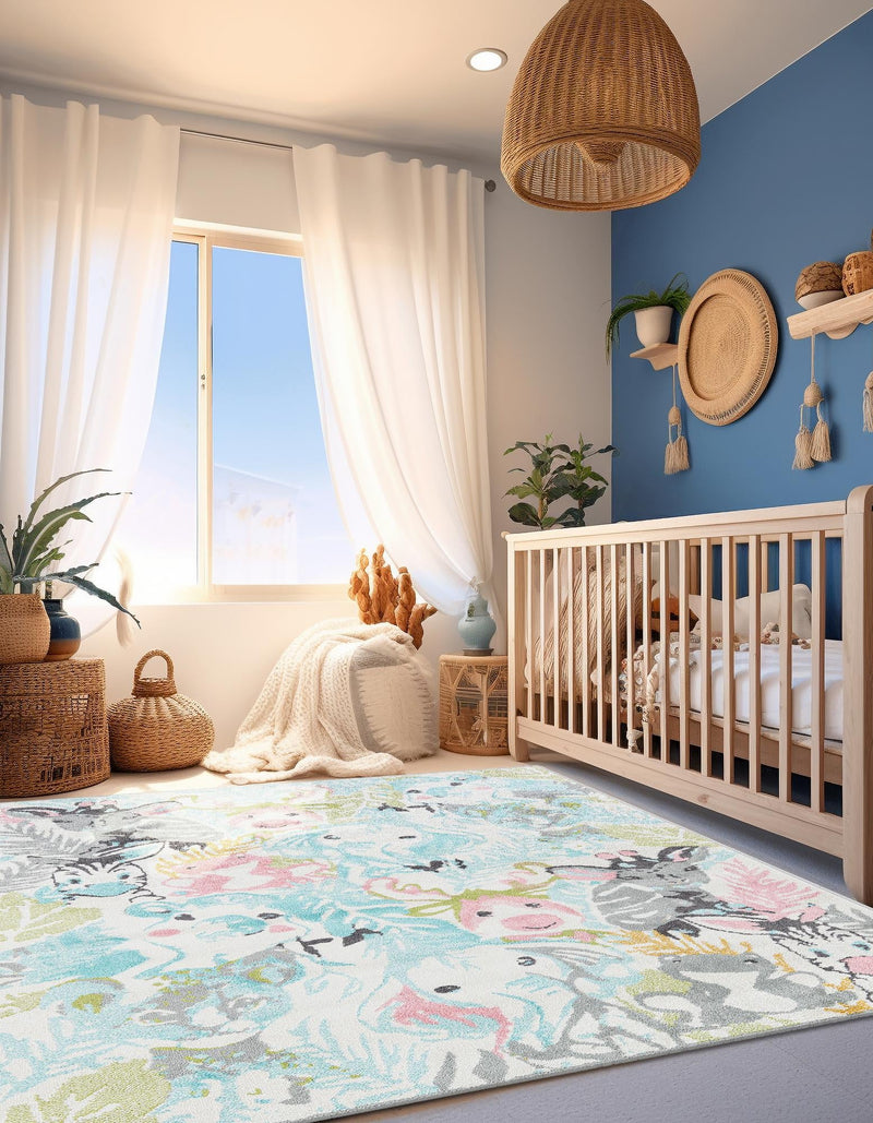 Playful Patterns Collection Area Rug - Splash Rectangle Multi lifestyle 4