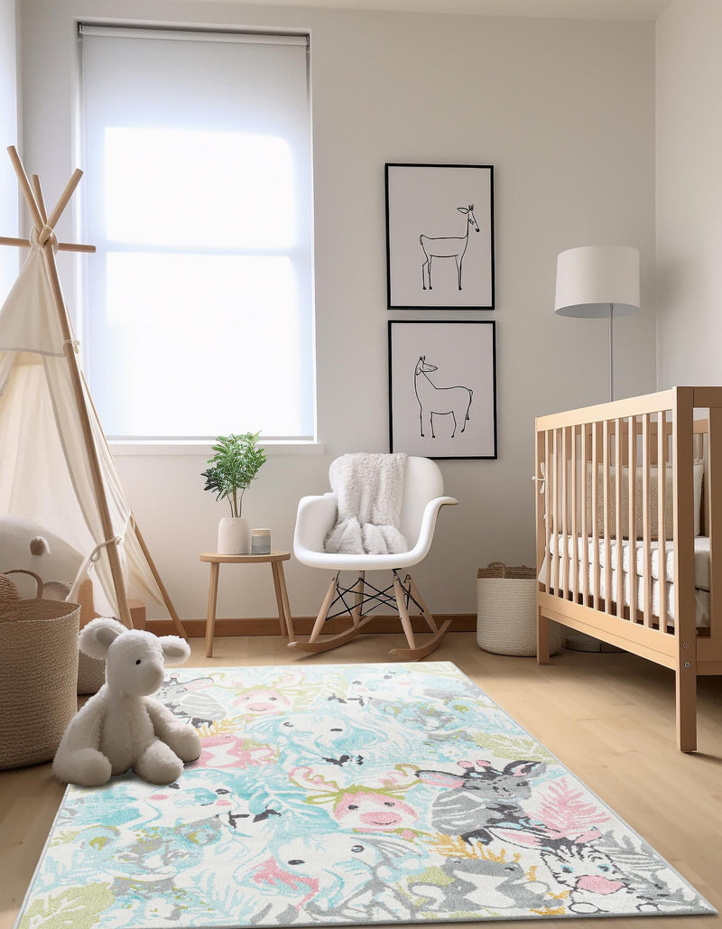 Playful Patterns Collection Area Rug - Splash Rectangle Multi lifestyle 6