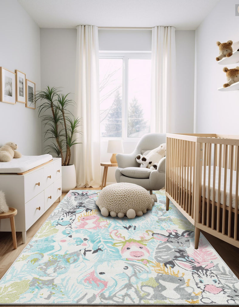 Playful Patterns Collection Area Rug - Splash Rectangle Multi lifestyle 7