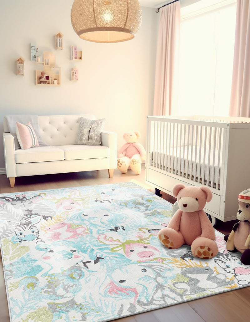 Playful Patterns Collection Area Rug - Splash Rectangle Multi lifestyle 9