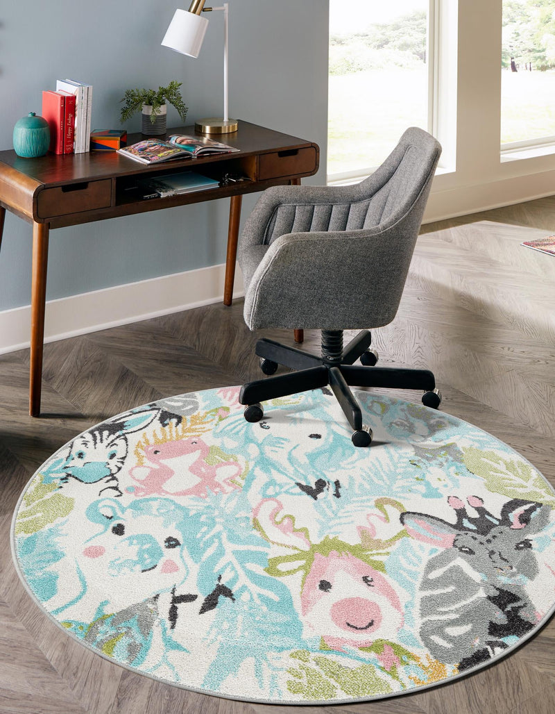 Playful Patterns Collection Area Rug - Splash Round Multi lifestyle 26