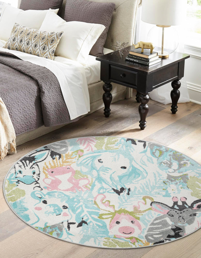 Playful Patterns Collection Area Rug - Splash Round Multi lifestyle 30