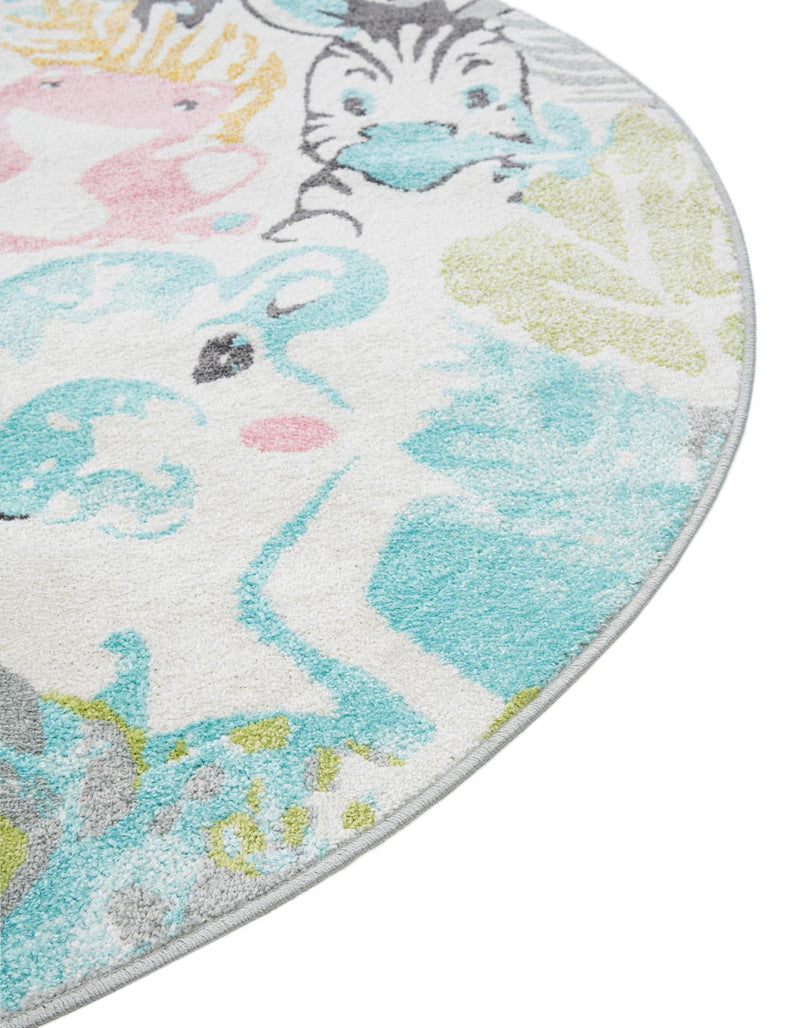 Playful Patterns Collection Area Rug - Splash Round Multi lifestyle 47