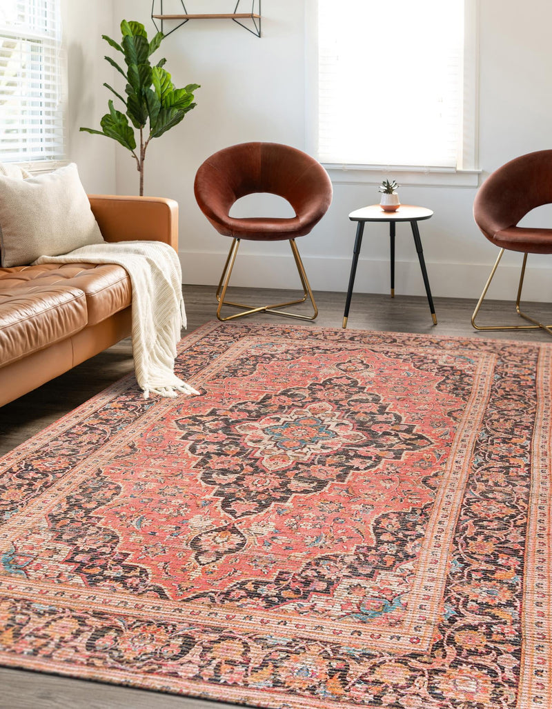 Desert Weave Jute Collection Area Rug - Chihuahuan Rectangle Red lifestyle 2