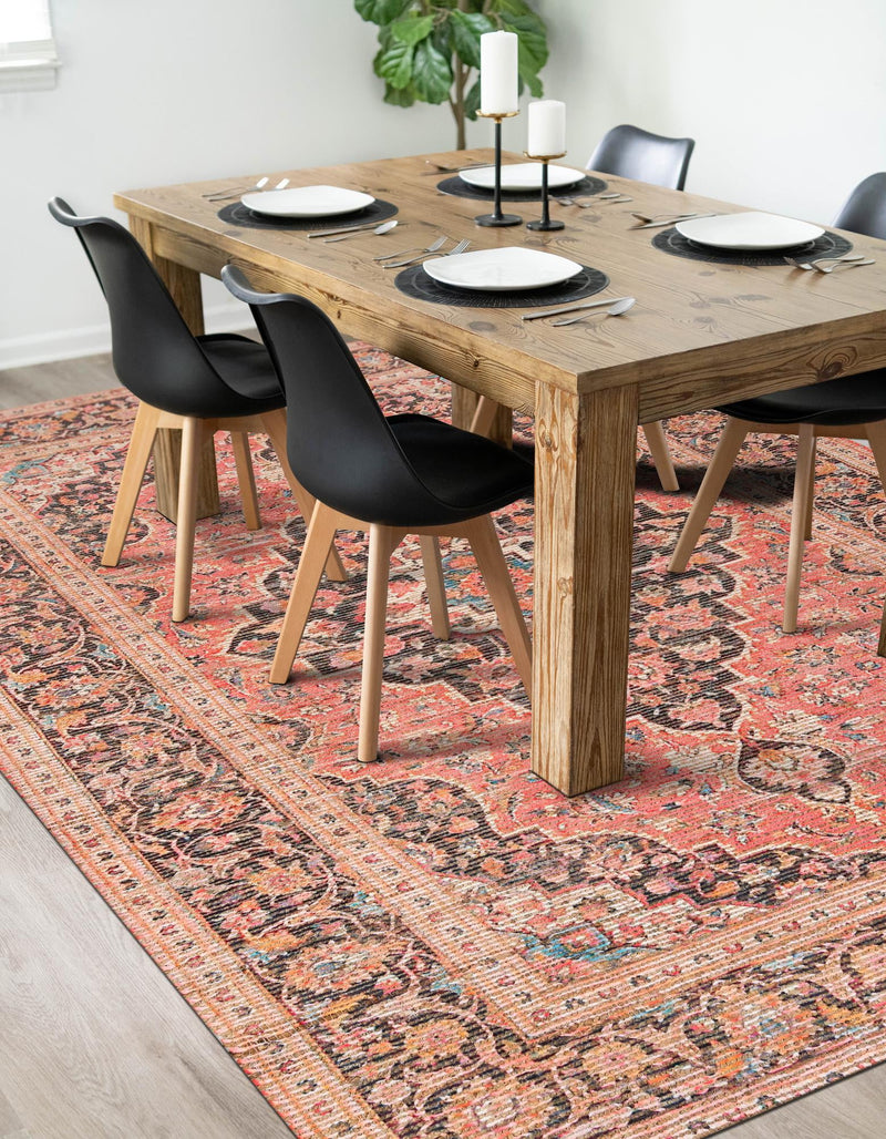 Desert Weave Jute Collection Area Rug - Chihuahuan Rectangle Red lifestyle 9