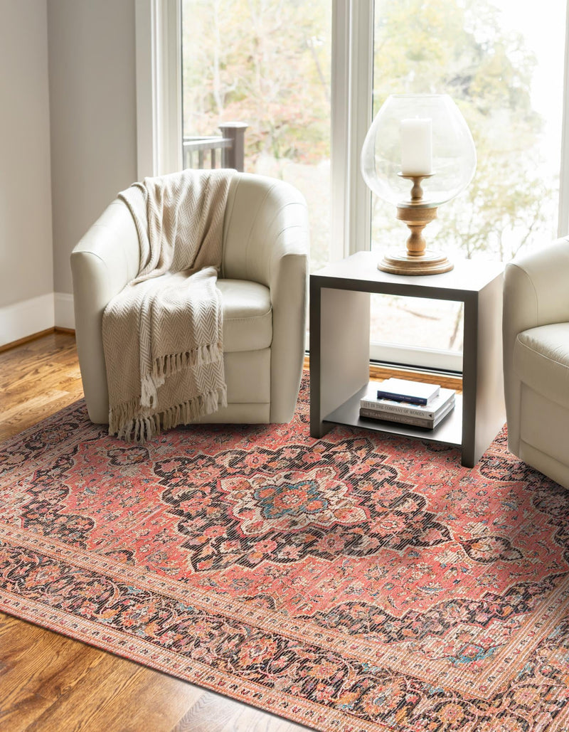 Desert Weave Jute Collection Area Rug - Chihuahuan Rectangle Red lifestyle 11