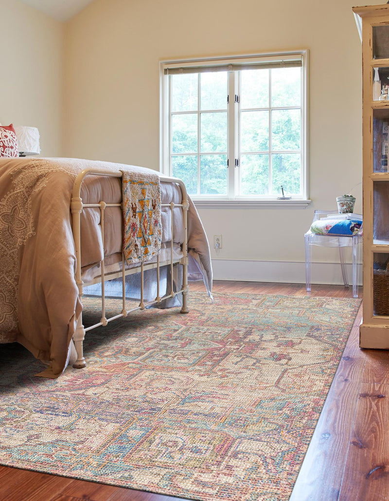 Desert Weave Jute Collection Area Rug - Karoo Rectangle Antique Red and Blue lifestyle 4
