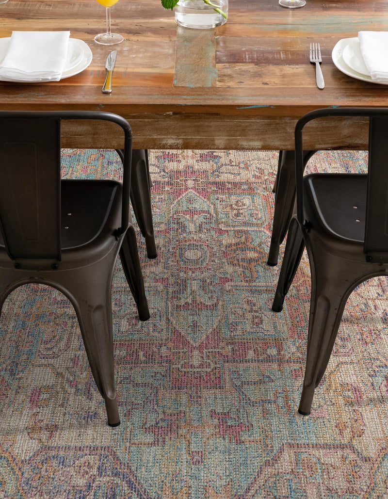 Desert Weave Jute Collection Area Rug - Karoo Rectangle Antique Red and Blue lifestyle 6