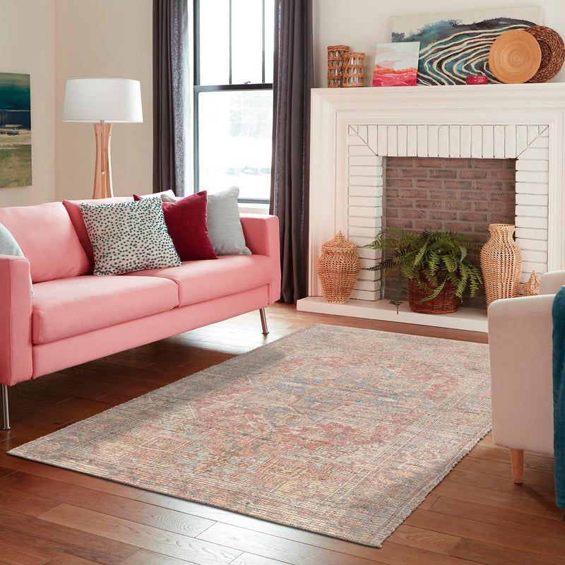 Desert Weave Jute Collection Area Rug - Karoo Rectangle Antique Red and Blue lifestyle 23