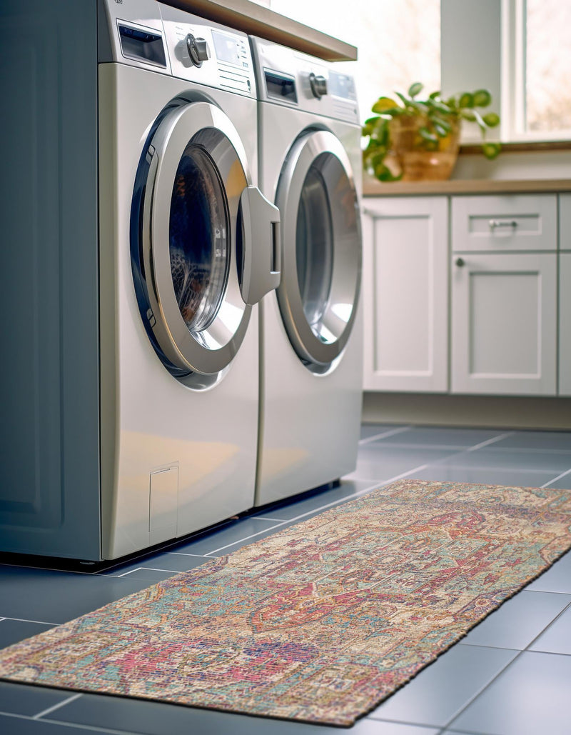 Desert Weave Jute Collection Area Rug - Karoo Runner Antique Red and Blue lifestyle 28