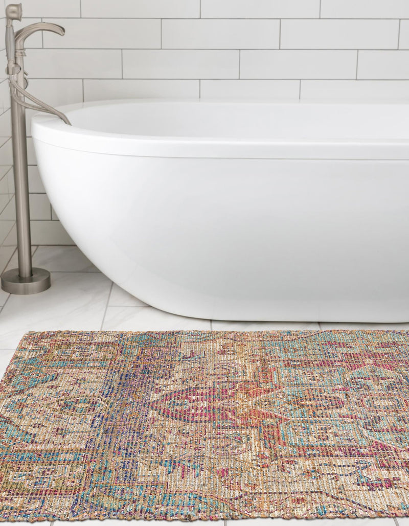 Desert Weave Jute Collection Area Rug - Karoo Runner Antique Red and Blue lifestyle 30