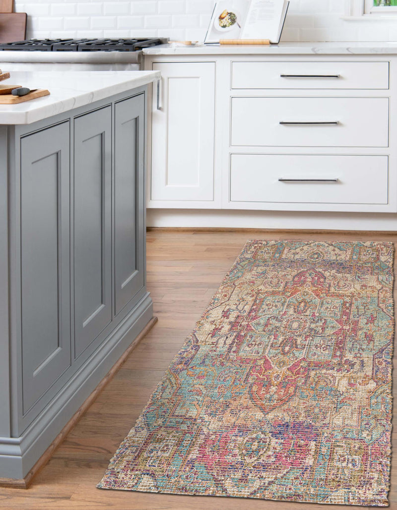 Desert Weave Jute Collection Area Rug - Karoo Runner Antique Red and Blue lifestyle 32