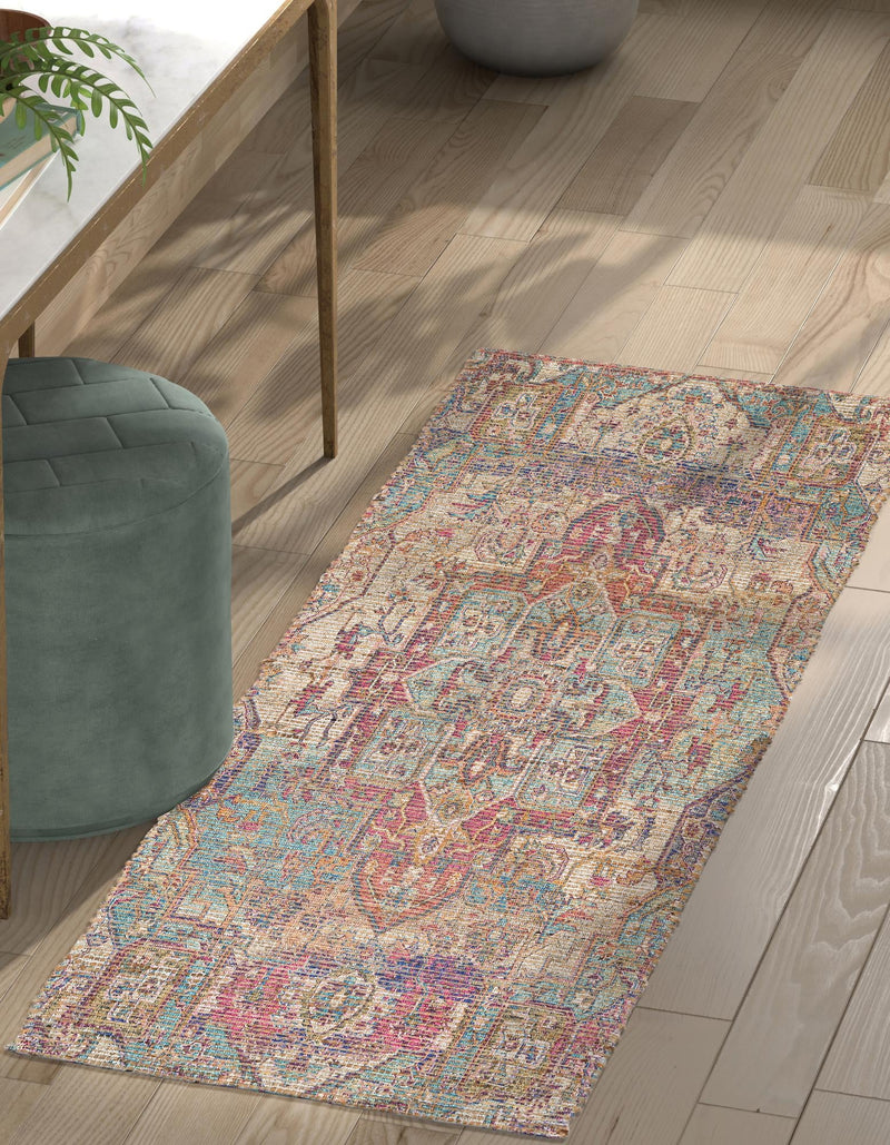 Desert Weave Jute Collection Area Rug - Karoo Runner Antique Red and Blue lifestyle 38