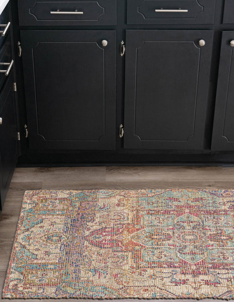 Desert Weave Jute Collection Area Rug - Karoo Runner Antique Red and Blue lifestyle 40