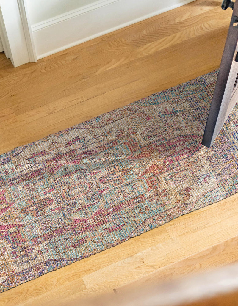 Desert Weave Jute Collection Area Rug - Karoo Runner Antique Red and Blue lifestyle 42