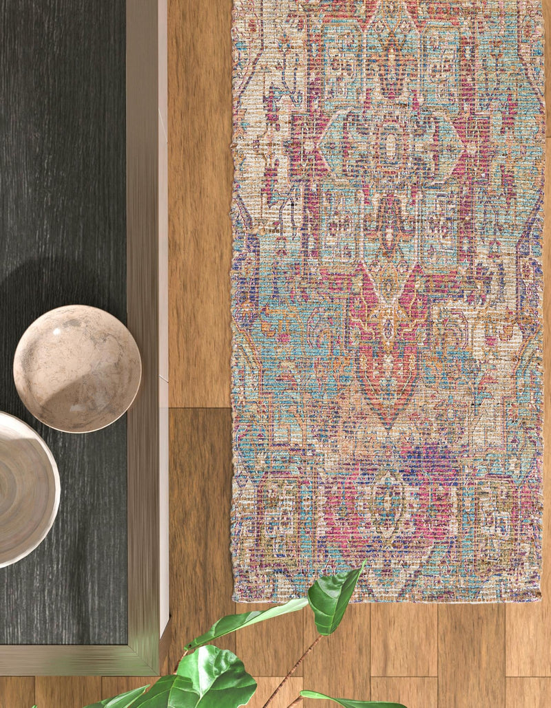 Desert Weave Jute Collection Area Rug - Karoo Runner Antique Red and Blue lifestyle 44